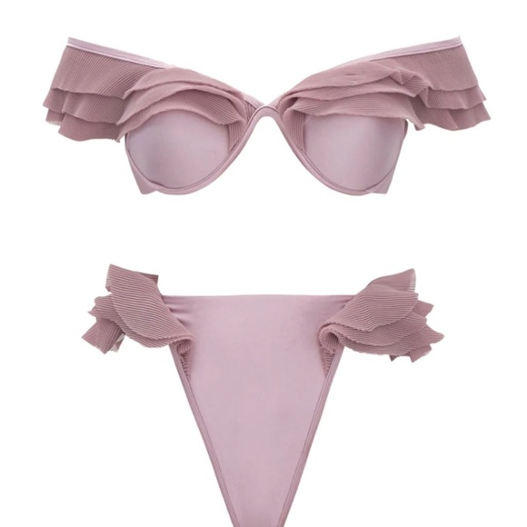 Andrea Iyamah High Waisted Lilac Bathing Suit - Picture 2 of 3